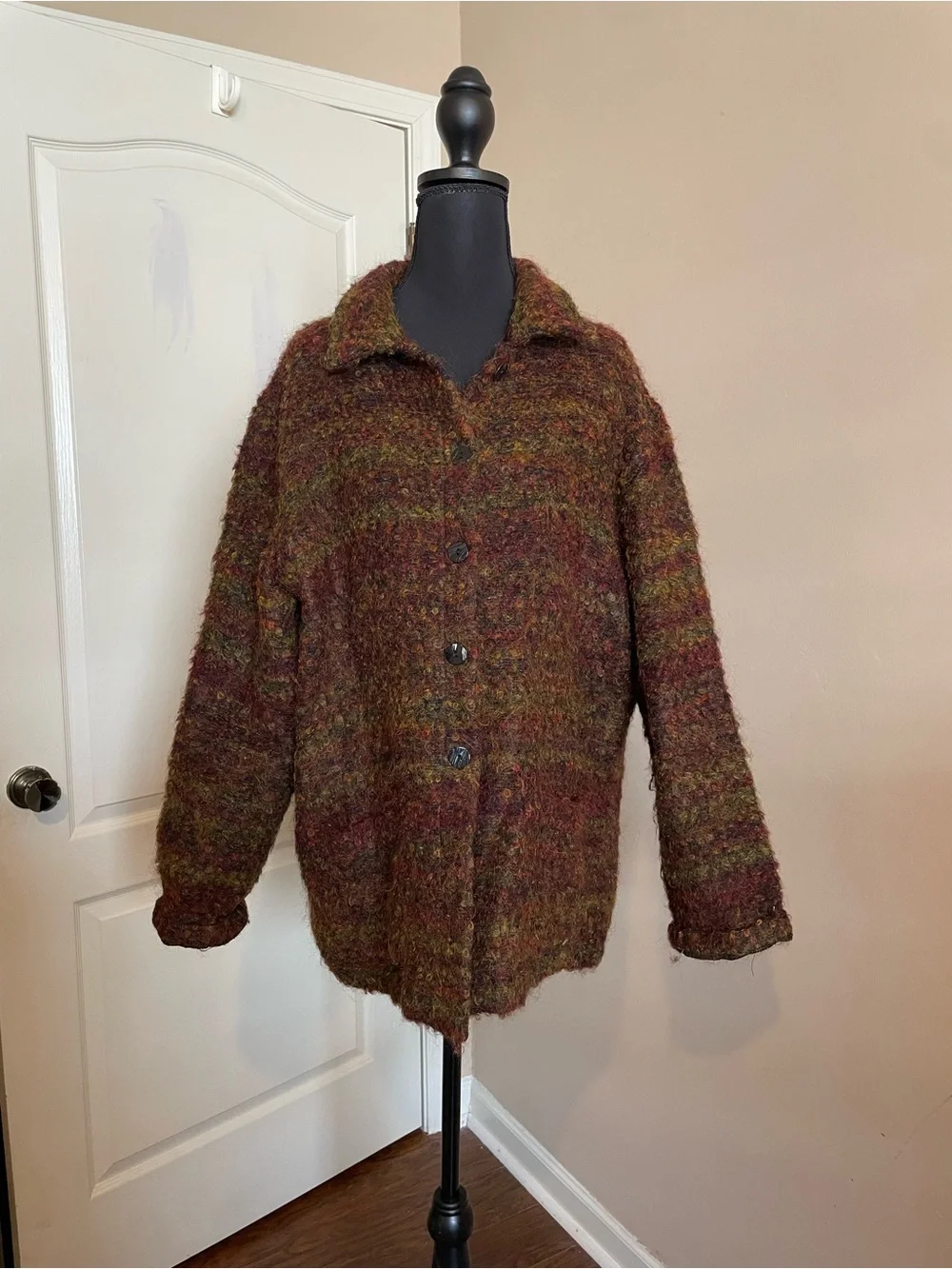 Vintage Chico’s Design Wool Blend Boucle Jacket Cardigan Artsy Lagenlook Size XL - Picture 2 of 11
